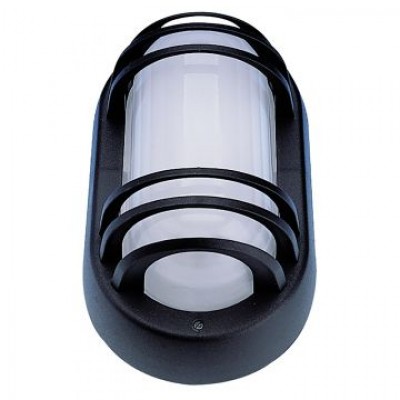 Aplique LED de pared oval, 6W, IP44, con defensa